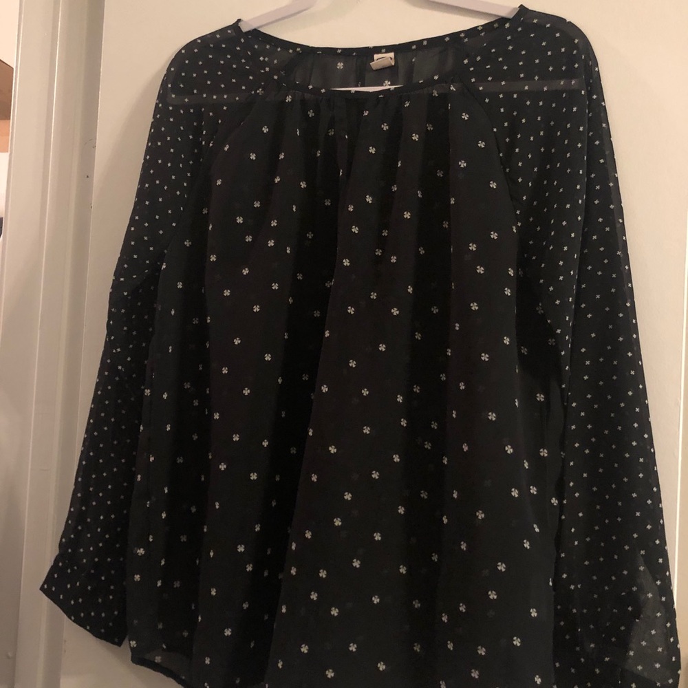 Black blouse with white stars